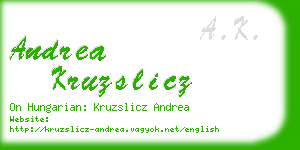 andrea kruzslicz business card